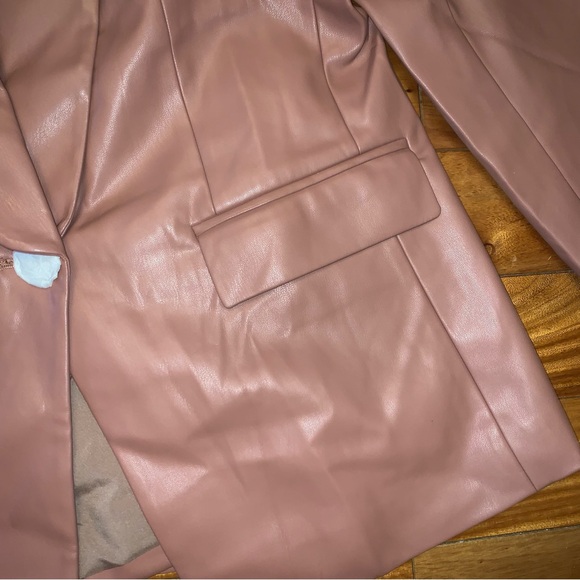 NWT Wildfang Soft Empower Vegan Leather Tux Blazer - Picture 11 of 14